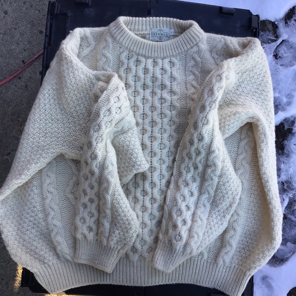 Vintage pullover wool chunky knit crop 80s sweater